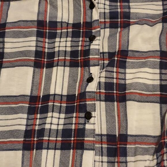  Don't Stop Believing plaid polyester button tunic - Picture 5 of 13